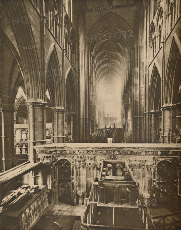 'The Abbey's Grand Interior: Looking West from the Chapel of the Confessor', c1935. Creator: Unknown.