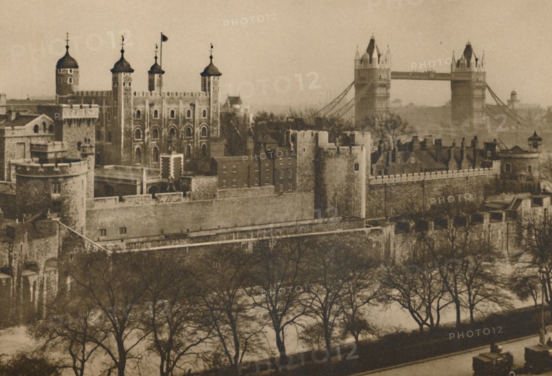 'Embattled Ramparts of the Tower of London Seen Tier on Tier from the Tall Warehouses of Tower Hill' Creator: Unknown.