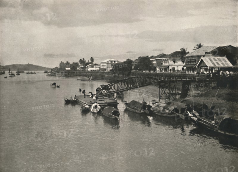 'The River Bank and Strand Road, Moulmein', 1900. Creator: Unknown.