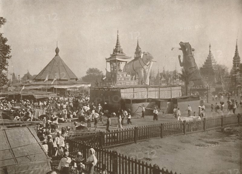 'Buddhist Cremation Scene. - A Phoongyi-byan', 1900. Creator: Unknown.