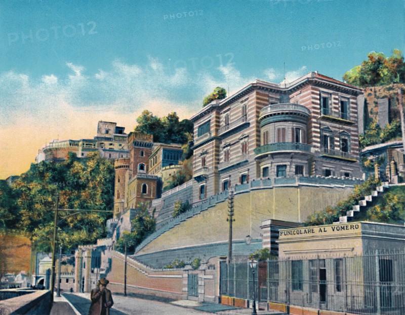 'Napoli - Corso Vittorio Emanuele, Hotel Bertolini E Funicolare Vomero', c1900. Creator: Unknown.