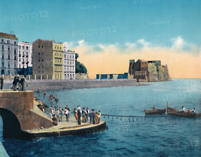 'Napoli - Via Partenope E Castello Dell'Ovo', c1900. Creator: Unknown.