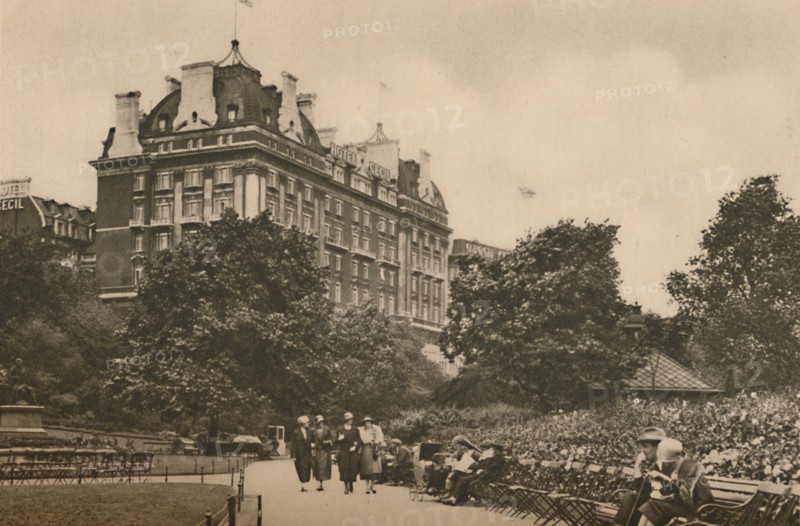 'Villiers Street Section of the Victoria Garden and a View of the Cecil Hotel', c1935. Creator: Donald McLeish.