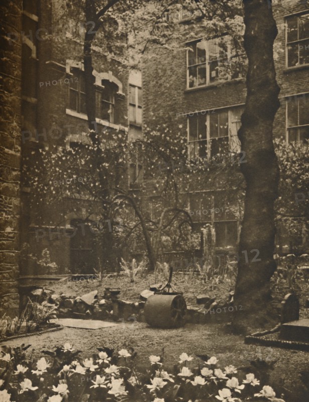 'The Empty Churchyard of What Was All Hallows Staining', c1935. Creator: Walter Benington.
