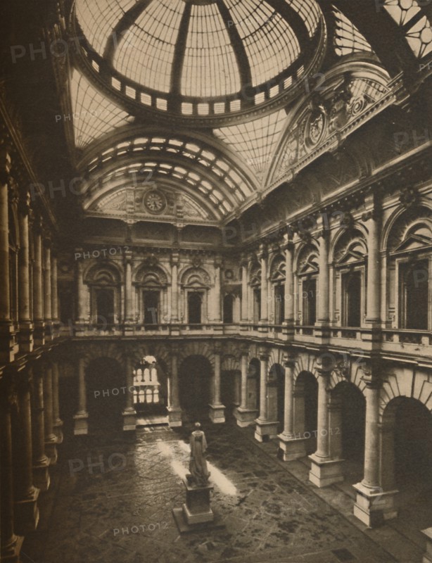 'Glass-Roofed Interior Court of the Royal Exchange', c1935. Creator: Joel.