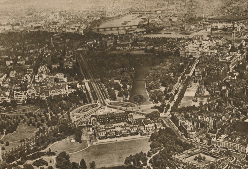 'Green Woodlands By The Waters of Westminster: Part of the Manor of Hyde Below The Biplane's Wing',  Creator: Unknown.