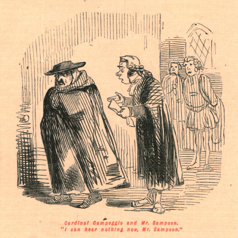 'Cardinal Campeggio and Mr. Sampson. "I can hear nothing now, Mr. Sampson."', 1897. Creator: John Leech.