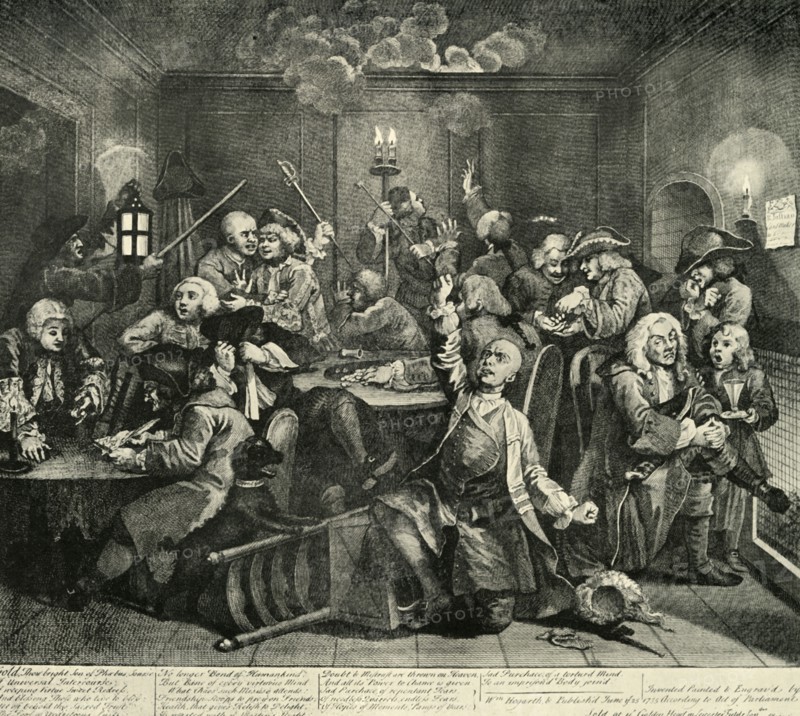 'Gambling at White's Club', 1734, (1925). Creator: William Radclyffe.