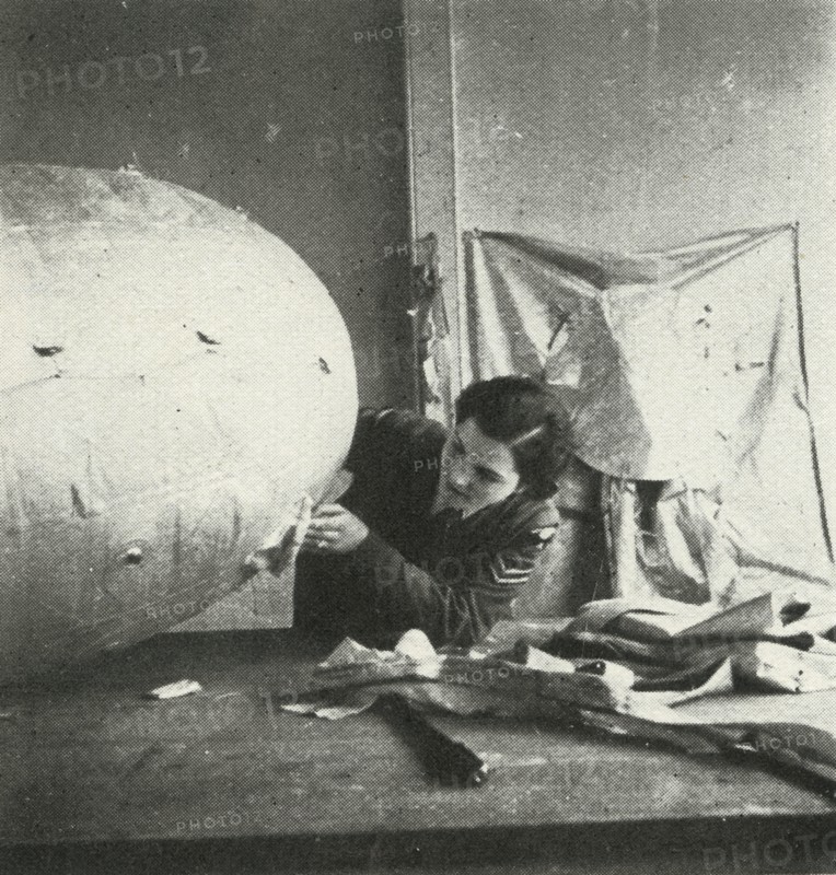 'Repairing Barrage Balloons', c1943. Creator: Cecil Beaton.