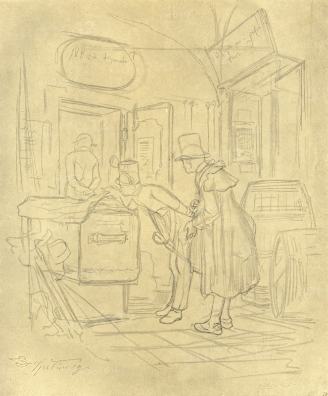 'Zollvisitation I', mid-late 19th century, (c1924).  Creator: Carl Spitzweg.