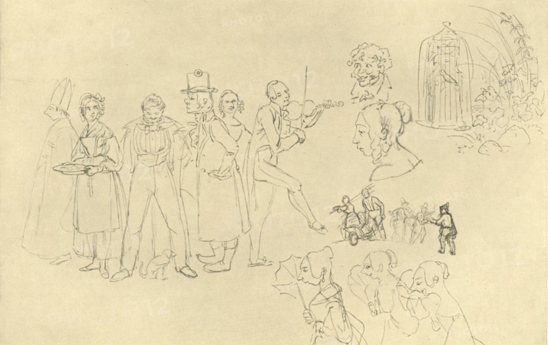'Verschiedene Typen', mid-late 19th century, (c1924). Creator: Carl Spitzweg.