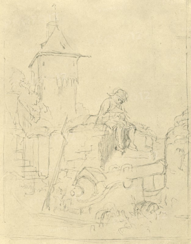 'Die Schildwache', mid-late 19th century, (c1924).  Creator: Carl Spitzweg.