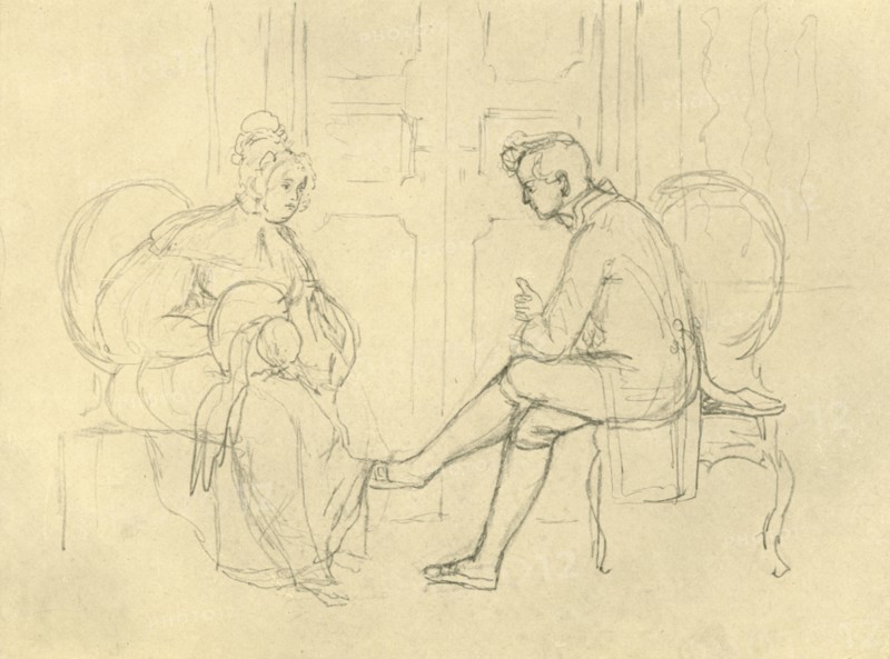 'Ernste Frage', mid-late 19th century, (c1924).  Creator: Carl Spitzweg.