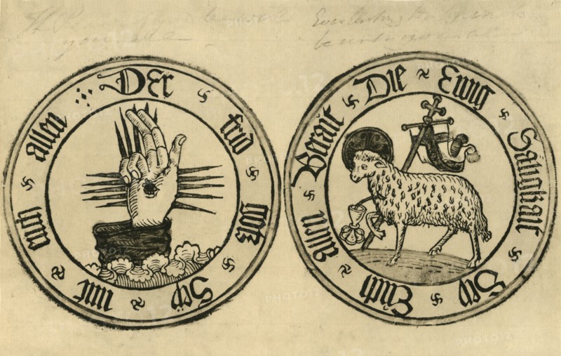 'The Hand of God and Agnus Dei', 1915. Creator: Unknown.