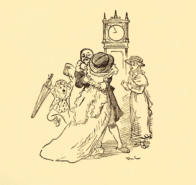 John Gilpin is reunited with his wife and children, 1878, (c1918).  Creator: Randolph Caldecott.