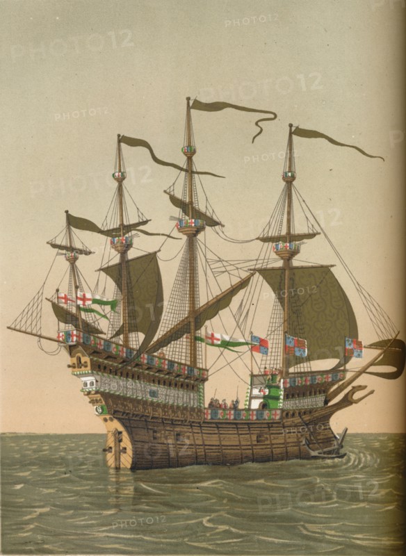 The 'Great Harry', c1520, (1849).  Creator: Kellerhoven.