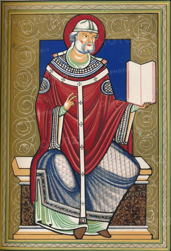 Saint with book, late 12th century, (1849). Creator: Walter.