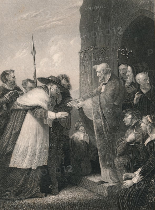 'Cardinal Wolsey Entering The Abbey of Leicester', 1530, (mid 19th century). Creator: Albert Henry Payne.