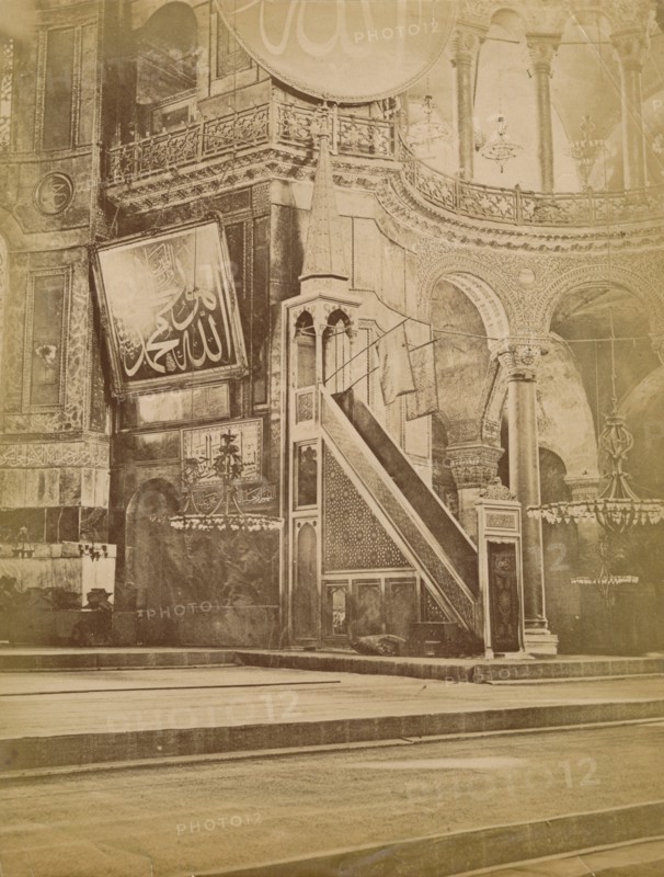 Interior of Hagia Sophia, Istanbul, Turkey, 19th century. Creator: Unknown.