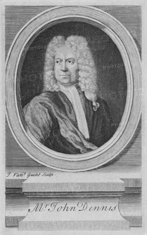 'Mr. John Dennis', c1734. Creator: John Vandergucht.