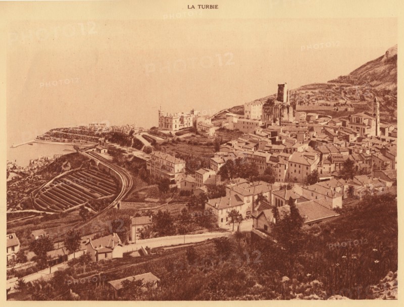 'Panorama and view of la Turbie, Monaco', 1930. Creator: Unknown.
