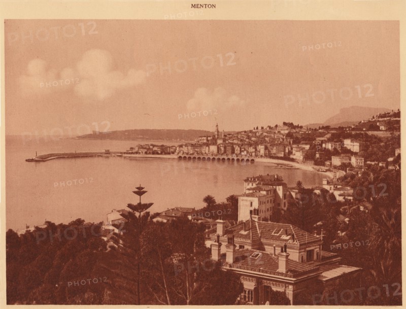 'View taken from of Garavan Boulevard, Menton', 1930. Creator: Unknown.