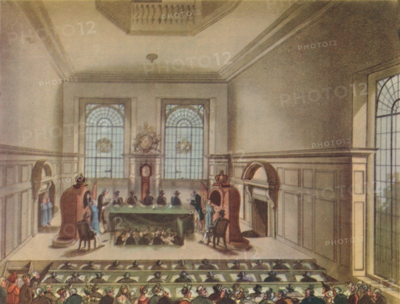 'Lottery Drawing at Coopers' Hall', 1809, (1948).  Creator: Unknown.