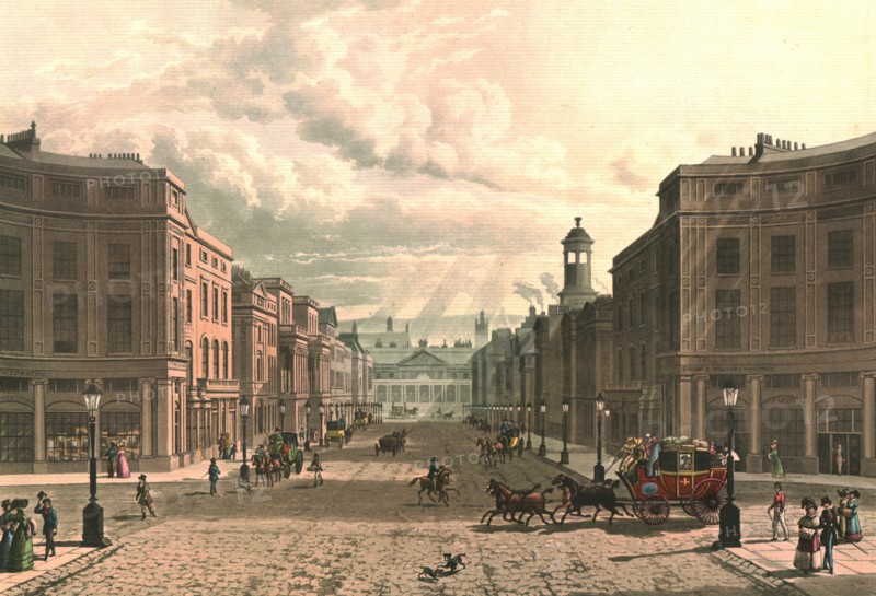 Regent Street from Piccadilly, c1822. Creator: J Bluck.