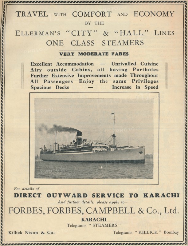 Advertisement for Ellerman's steamers, 1936. Creator: Unknown.