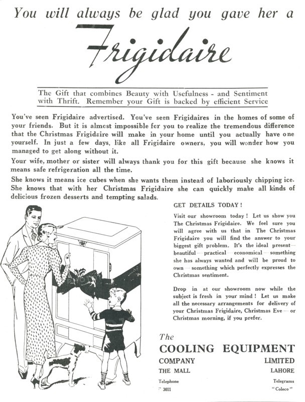 Advertisement for 'Frigidaire' fridges, 1936. Creator: Unknown.