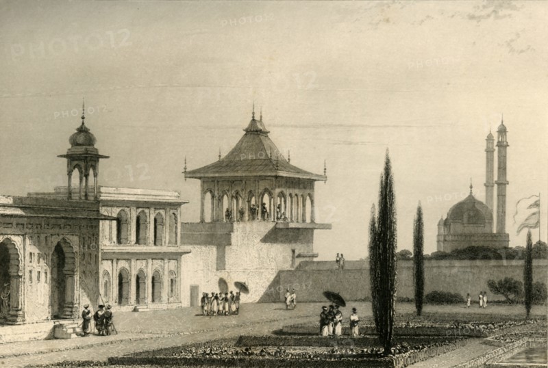 'View in the Garden of the Palace, Lucnon', 1835. Creator: William Daniell.