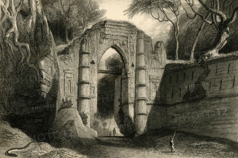 'Kutnallewe Gate, Gour', 1835. Creator: William Daniell.