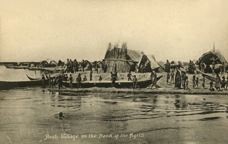 'Arab Village on the Bank of the Tigris', c1918-c1939. Creator: Unknown.