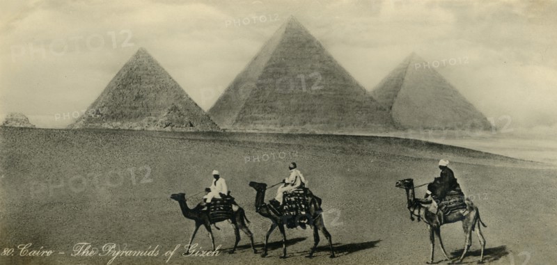 'Cairo: The Pyramids of Gizeh', c1918-c1939. Creator: Unknown.