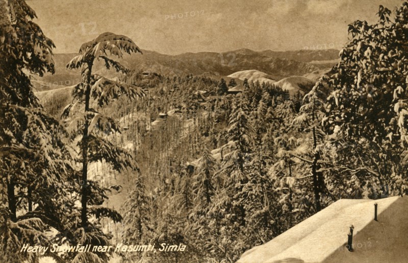 'Heavy Snowfall near Kasumti, Simla', c1918-c1939. Creator: Unknown.