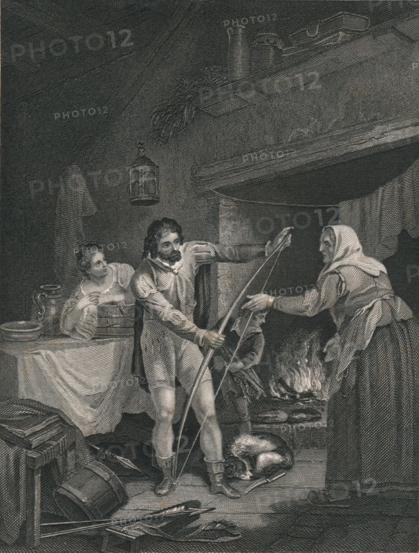 'Alfred in the Neatherd's Cottage', (mid 19th century).  Creator: J Rogers.