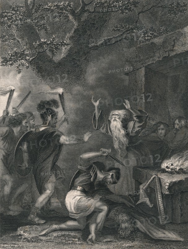 'The Massacre of the Druids', (mid 19th century).  Creator: J Rogers.