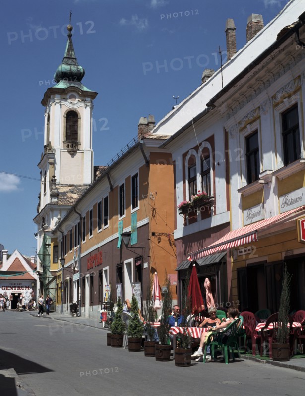 Café and church, Szentendre, Hungary
