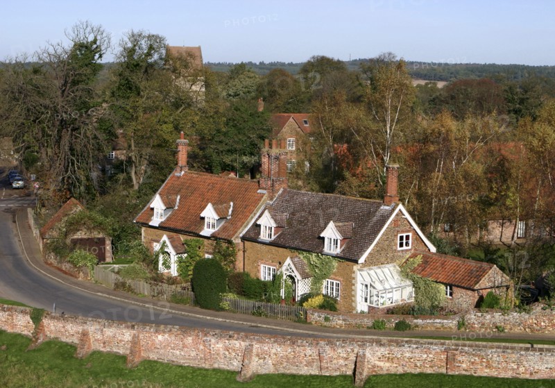 Cottages in the village of Castle Rising, King's Lynn, Norfolk, 2005