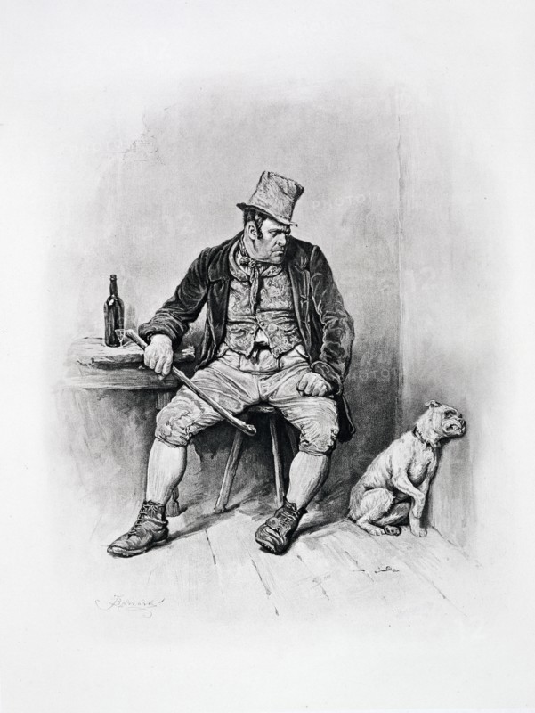 Bill Sikes and his dog, c1894. Artist: Frederick Barnard