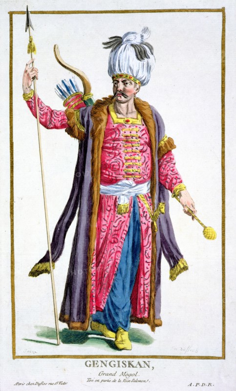 Genghis Khan, Mongol warrior and conqueror, (1780). Artist: Pierre Duflos
