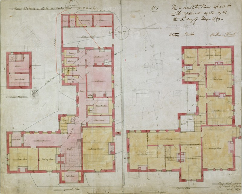 Plans for the Red House, Bexleyheath, London, 1859. Artist: Philip Webb