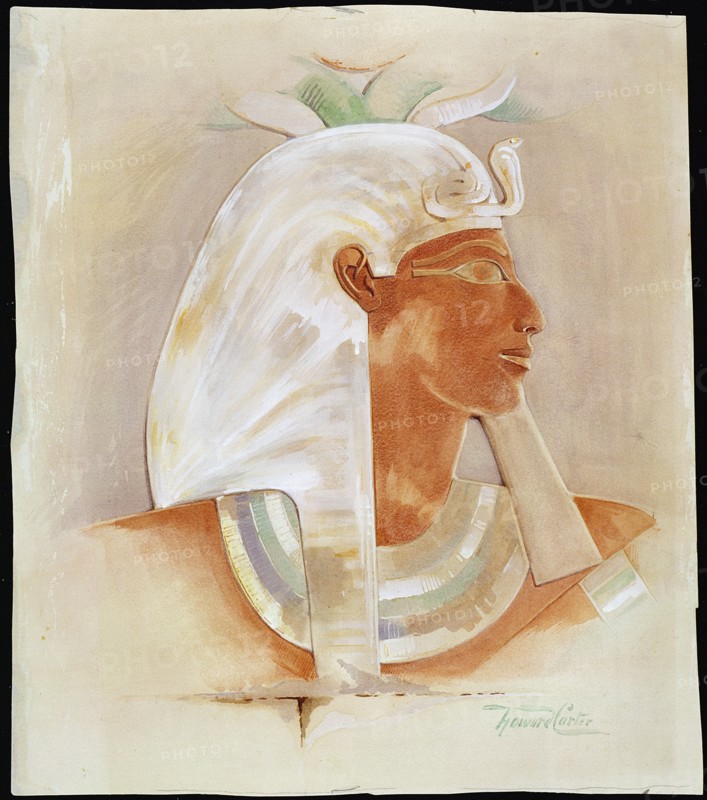 Head of the Ancient Egyptian Queen Makare Hatshepsut, (c early 20th century). Artist: Howard Carter