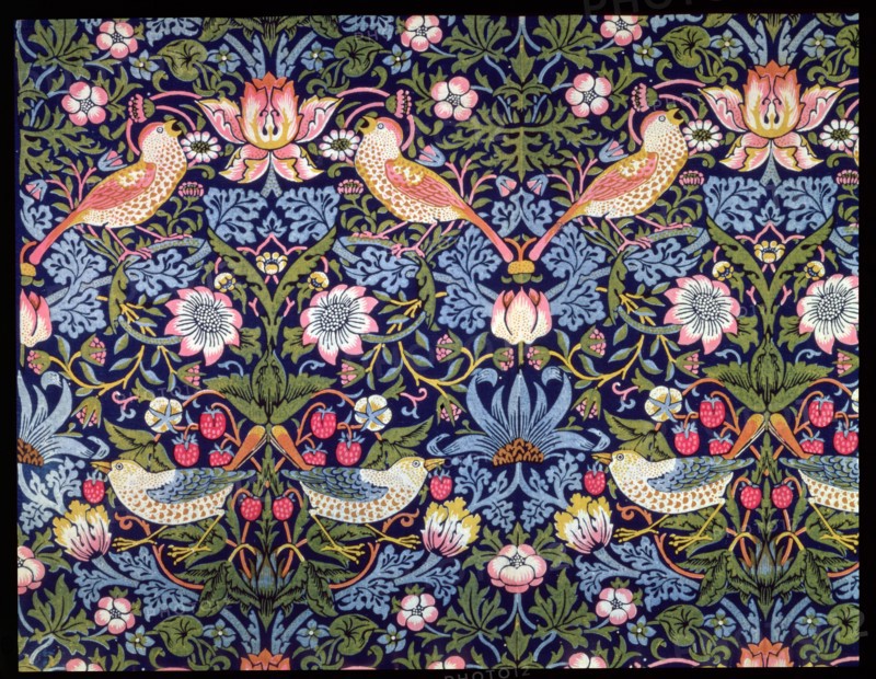 'The Strawberry Thief', textile designed by William Morris, 1883. Artist: William Morris