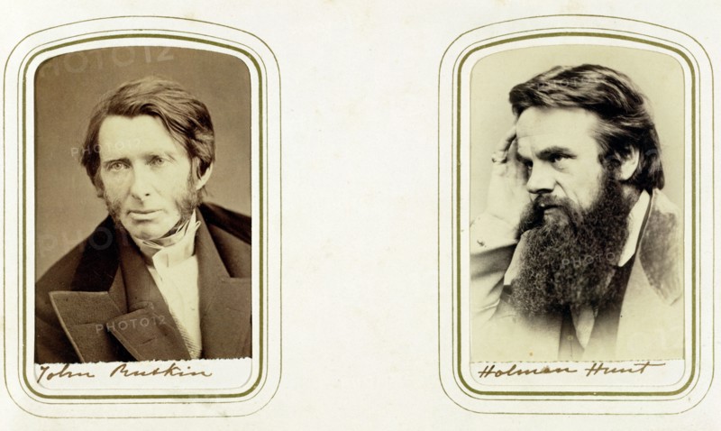 John Ruskin, English artist, poet and critic, and William Holman Hunt, English artist, 1865. Artist: Elliott & Fry