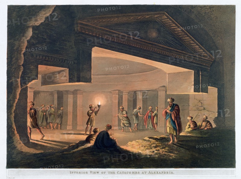 'Interior View of the Catacombs at Alexandria', Egypt, 1802. Artist: Thomas Milton