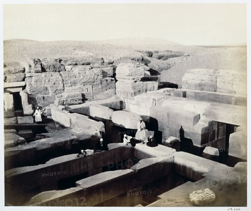 An excavated temple at the foot of the Sphinx, Giza, Egypt, 4th March 1862. Artist: Francis Bedford
