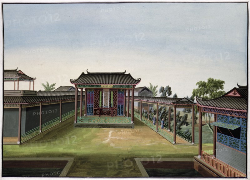 Garden scene, China, c1820-1840. Artist: Unknown