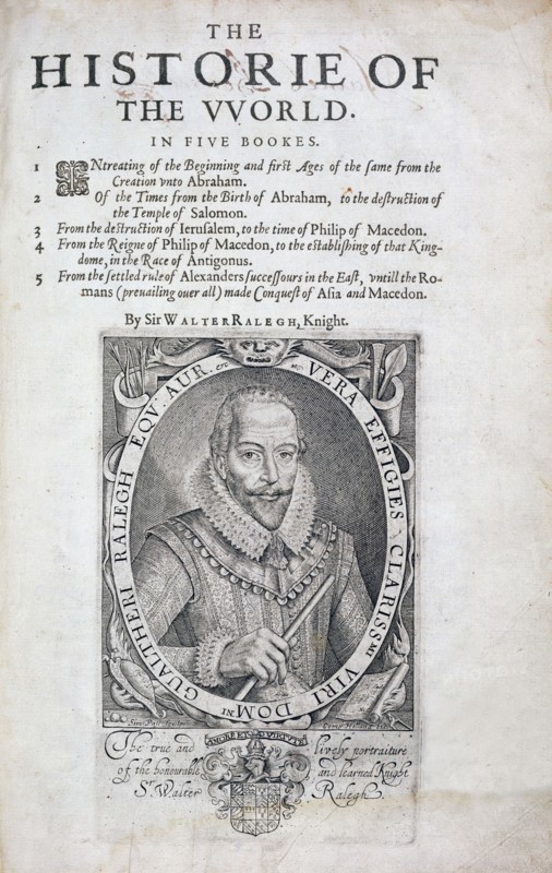 Title page from The Historie of the World by Sir Walter Raleigh, 17th century. Artist: Simon de Passe