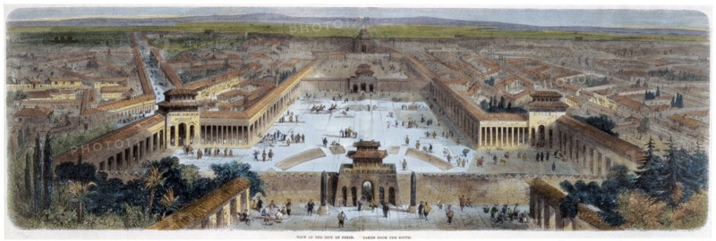 'View of the City of Peking Taken from the South', China, mid 19th century. Artist: Adolphe Rouargue